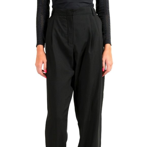 Versus by Versace Women's Black Wool Pleated Pants